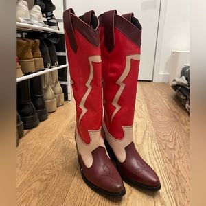 Hugo Boss Miley Heel Boot Red